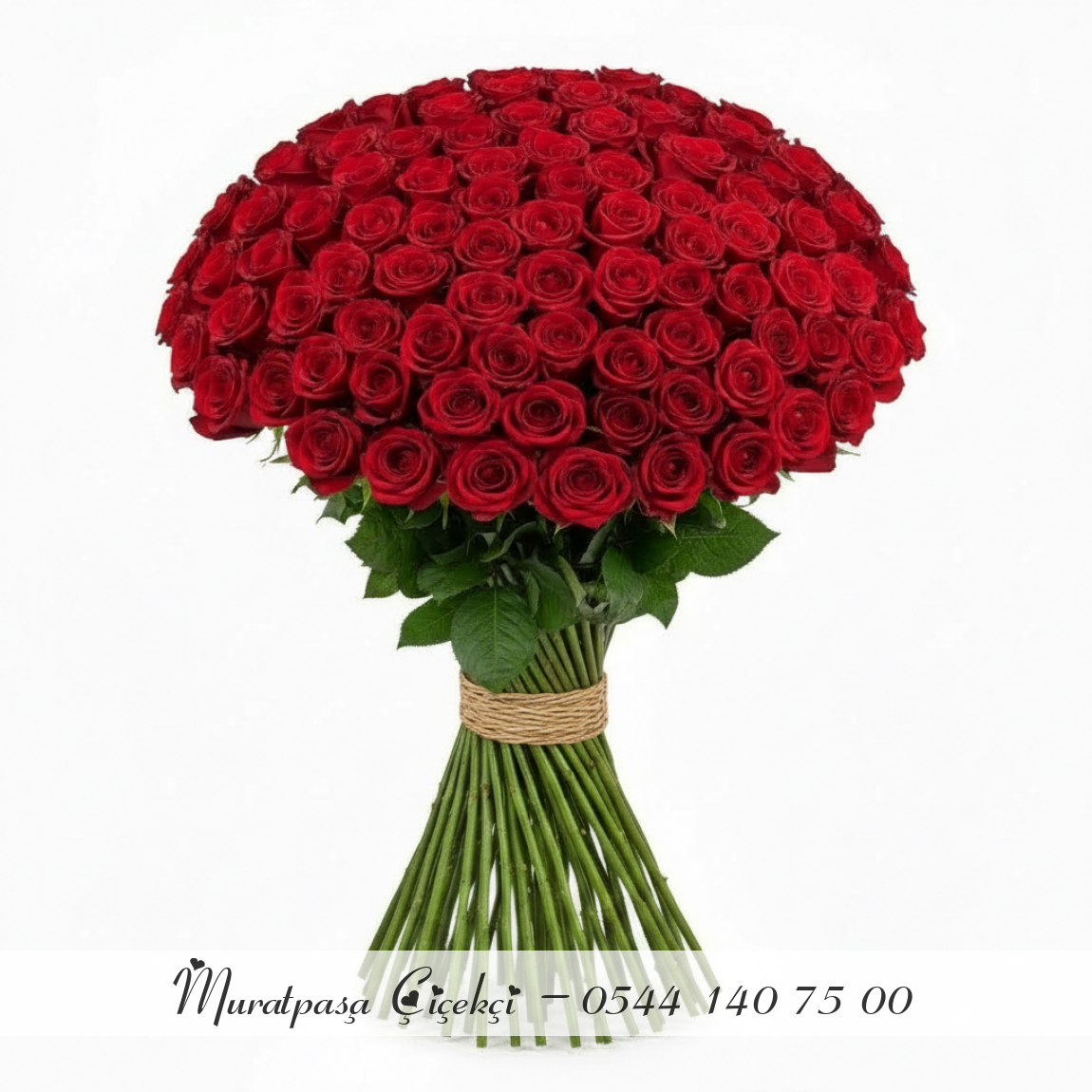 101 Adet İthal Kırmızı Gül 75Cm