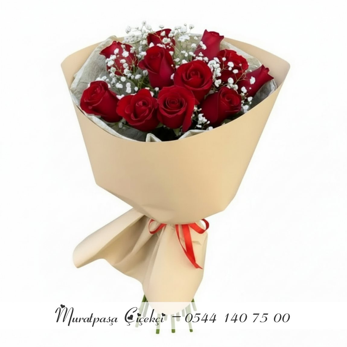 11 Adet İthal Kırmızı Gül