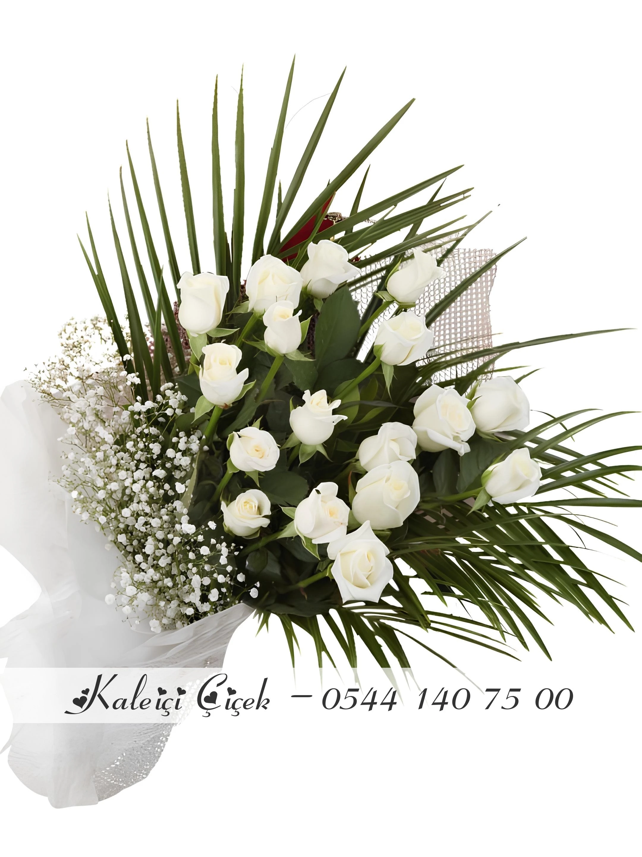 17 Adet Beyaz Gül Buketi