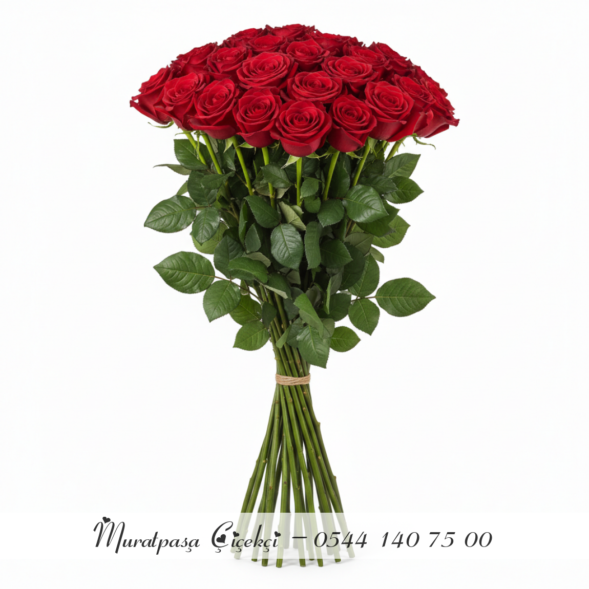 21 Adet İthal Kırmızı Gül 70Cm