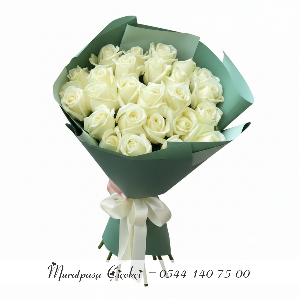 25 Adet İthal Beyaz Gül 60Cm