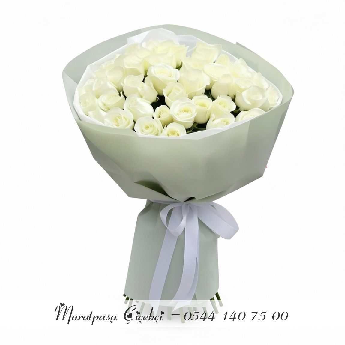 41 Adet İthal Beyaz Gül 60Cm