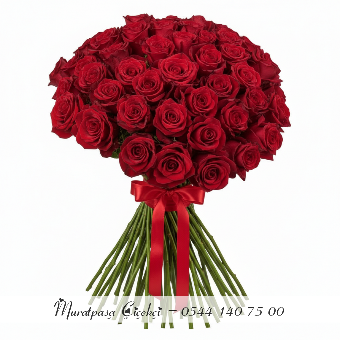 51 Adet İthal Kırmızı Gül 70Cm