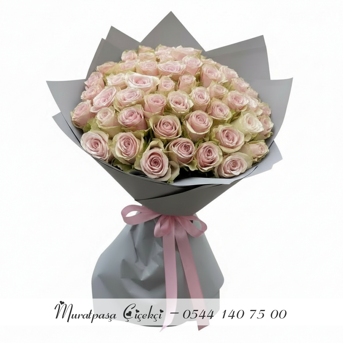 51 Adet İthal Pudra Pembe Gül