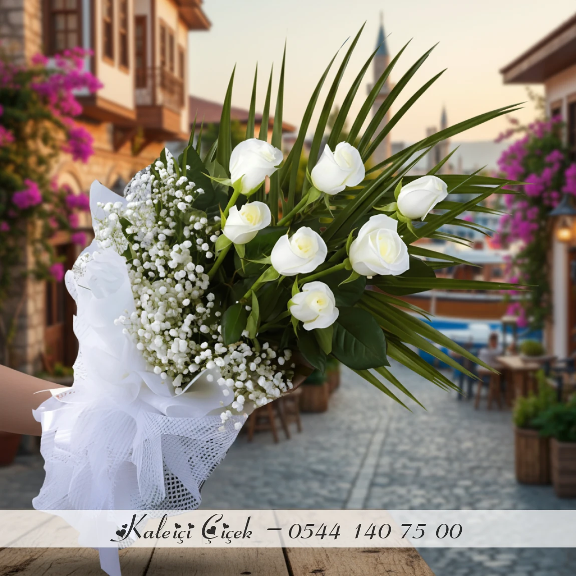 7 Adet Beyaz Gül Buketi