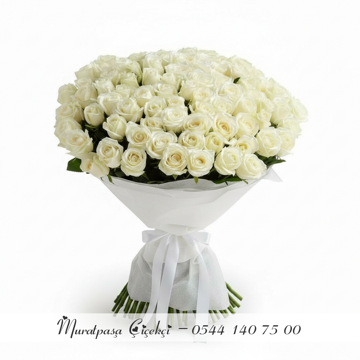 Beyaz Özel Ambalajda - 101 Adet İthal Beyaz Gül