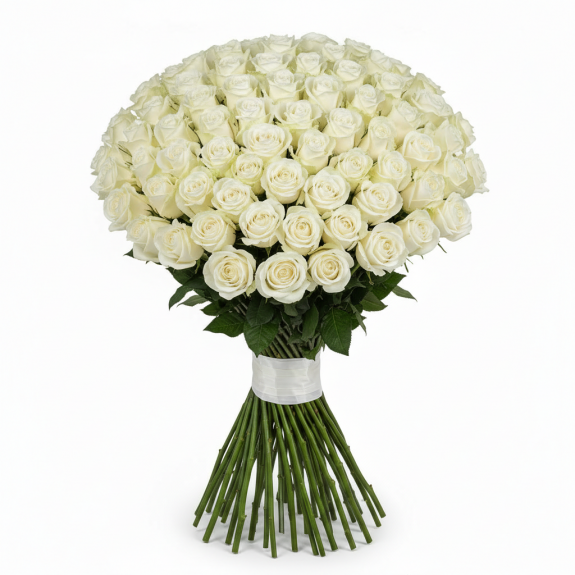 101 Adet İthal Beyaz Gül