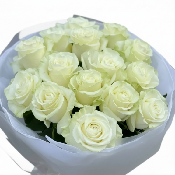 15 Adet Beyaz Gül 50Cm