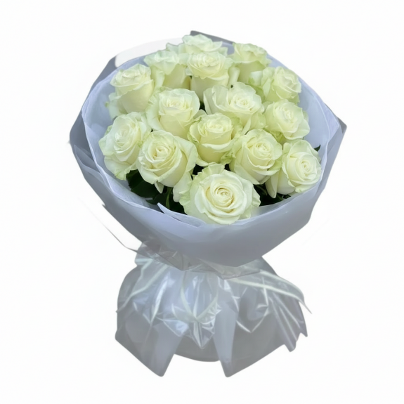 15 Adet Beyaz Gül 50Cm