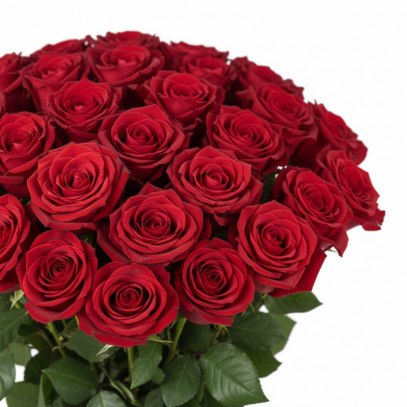 21 Adet İthal Kırmızı Gül 70Cm
