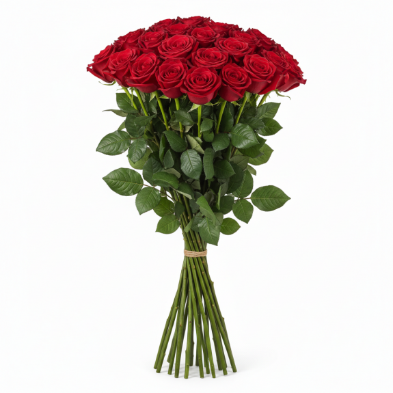 21 Adet İthal Kırmızı Gül 70Cm