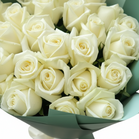 25 Adet İthal Beyaz Gül 60Cm