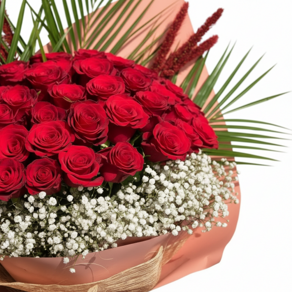 31 Adet İthal Kırmızı Gül