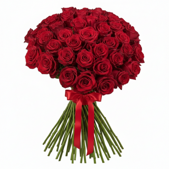 51 Adet İthal Kırmızı Gül 70Cm