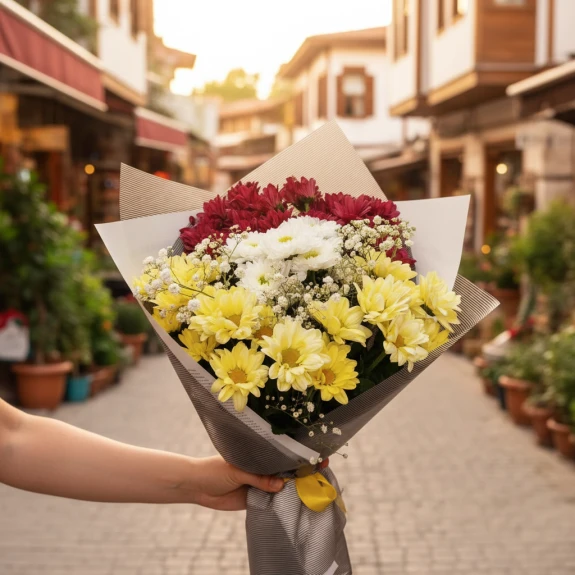 Renkli̇ Papatyalar Ve Kri̇zantem