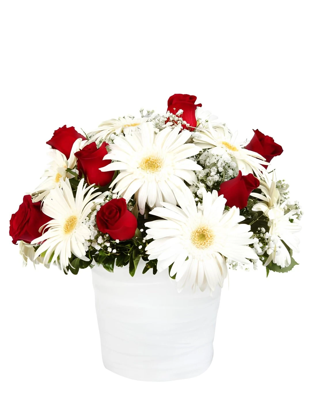 Saksıda Güller Ve Gerberalar